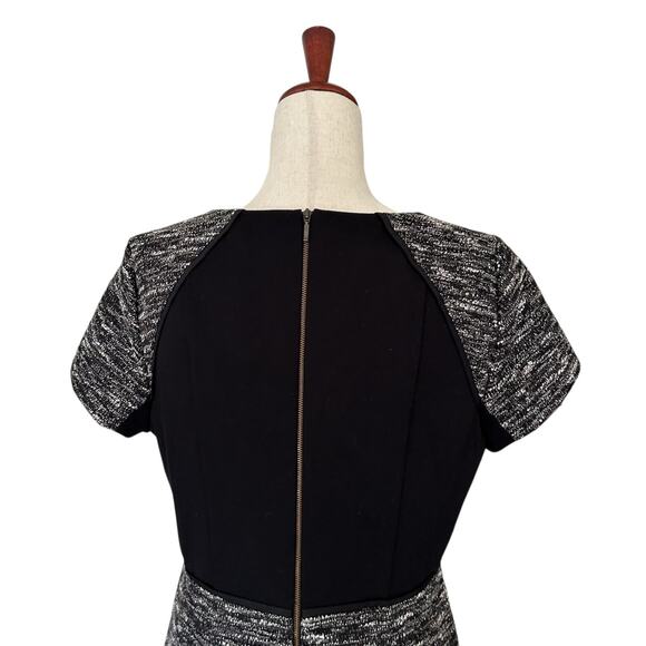 J. Crew Dress Size 12 Mixed Tweed Boucle Fit Flare Flounce Style B0562 Midi - Picture 9 of 11